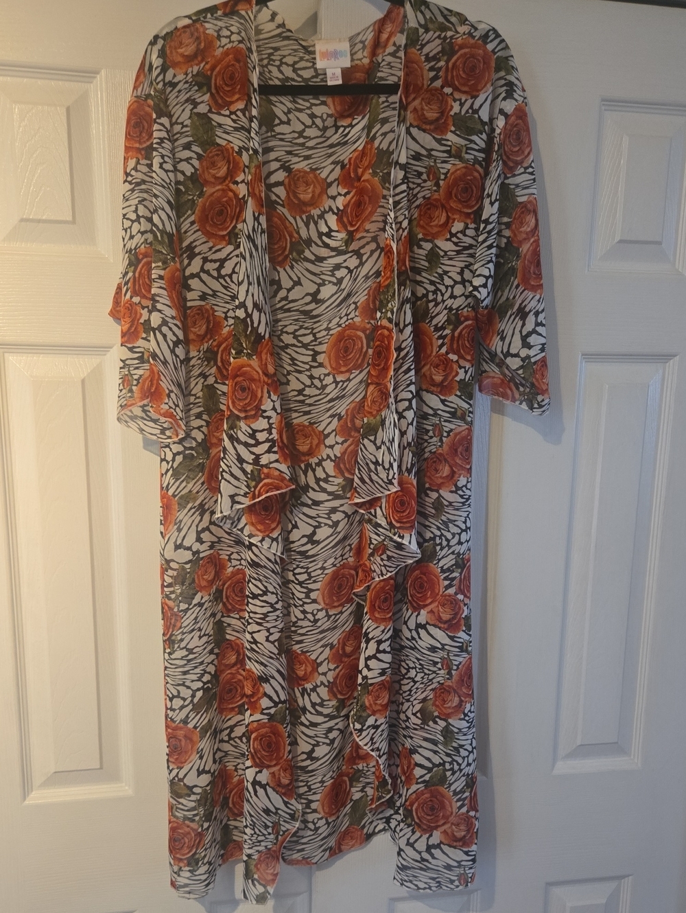 LuLaRoe SHIRLEY kimono Gray & Orange Size Medium